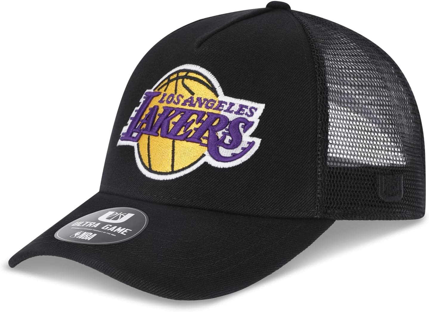 Ultra Game Men’s NBA Official Snap Back All Around The World Trucker Baseball Cap Hat, Los Angeles Lakers, Black, One Size