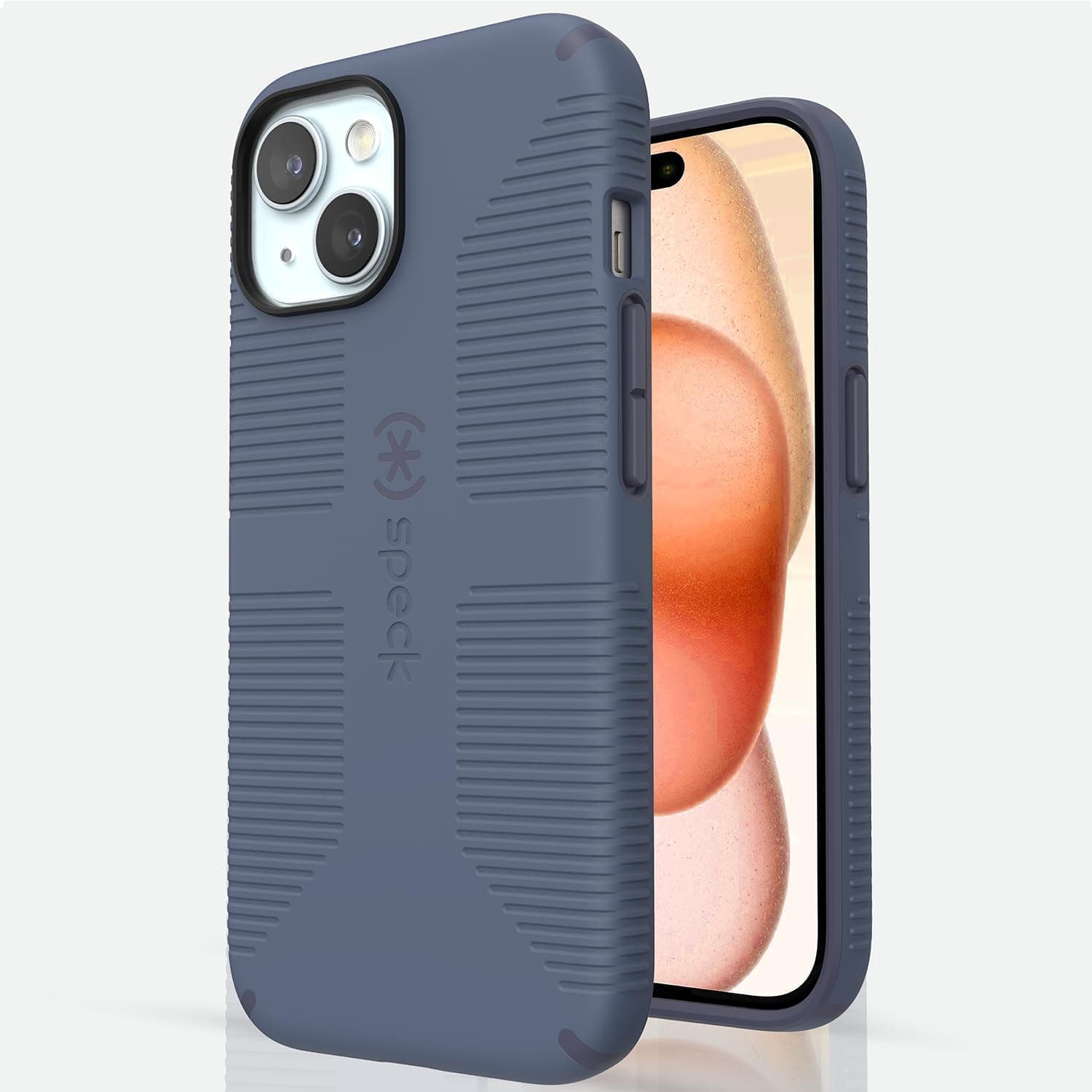 Speck iPhone 15 Case - iPhone 16e - Built for MagSafe, Drop Protection Grip – for iPhone 15, 16e, 14 and 13 - Scratch Resistant, Soft Touch, 6.1 Inch Phone Case - CandyShell Grip Blue/Faded Denim