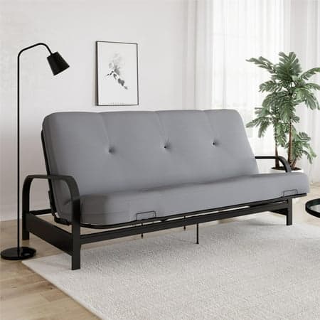 DHP Caden 6 Inch Thermobonded High Density Polyester Fill Futon Mattress, Full, Herringbone Print