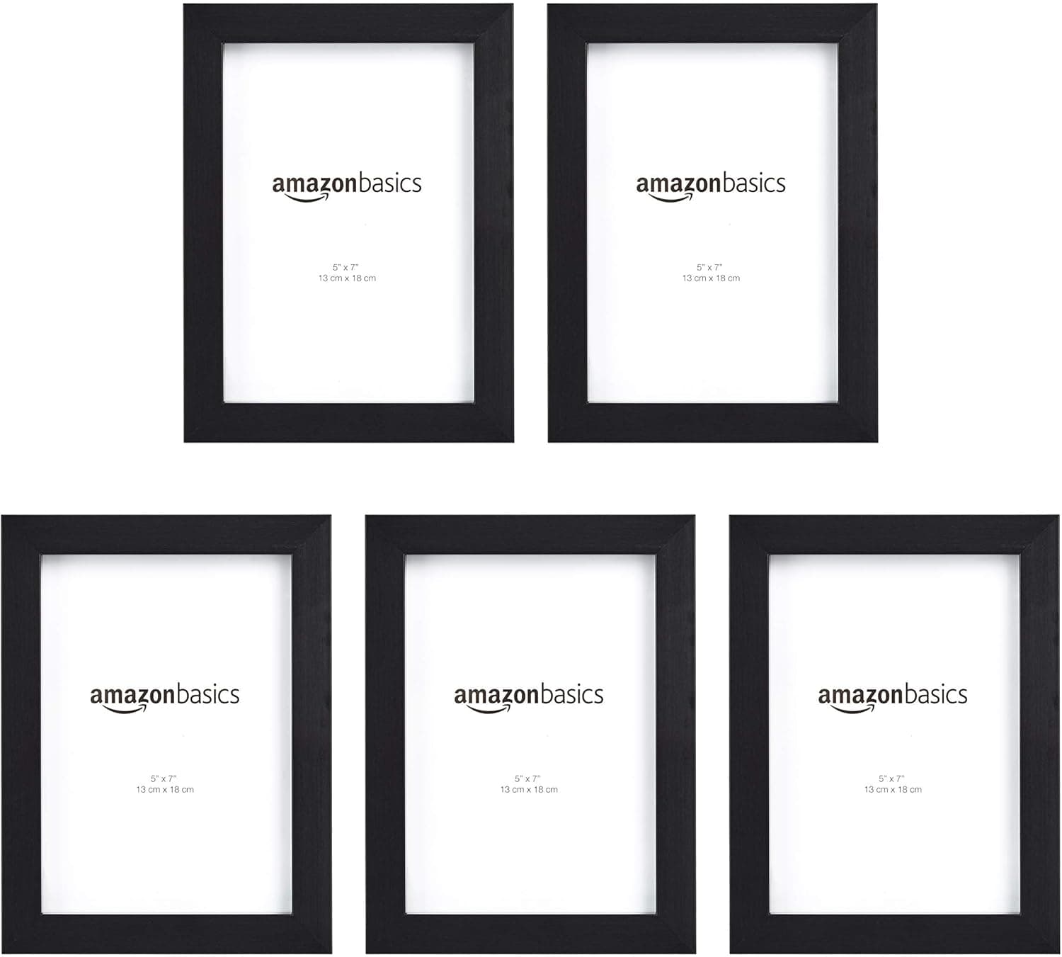 5-Pack of Versatile Amazon Basics Picture Frames