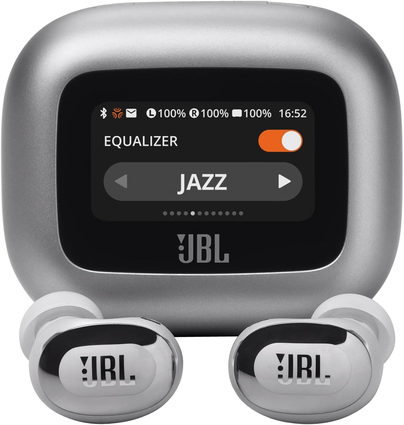 JBL Live Buds 3 - True Wireless Noise-Cancelling Bud-Type Earbuds, 40Hrs Total Playback, Wireless Charging, 6 Mics for Perfect Calls, Multi-Point Connection, IP55 Waterproof and dustproof (Silver)