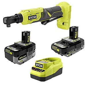 Powerful RYOBI ONE+ 18V Cordless Ratchet Kit with Batteries and Charger