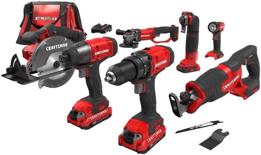 Powerful Cordless Tool Kit - Craftsman V20 7-Tool Combo Kit