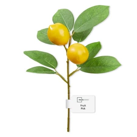Mainstays Artificial Mini Fruit Pick, Yellow Lemon, 6.25" x 9.8"
