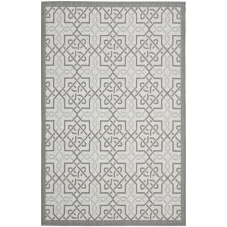 Safavieh Courtyard Olivia Geometric Indoor/Outdoor Area Rug, Light Gray/Anthracite, 5'3" x 7'7"