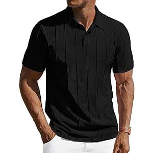 Stylish Men's Short Sleeve Knit Polo Shirt