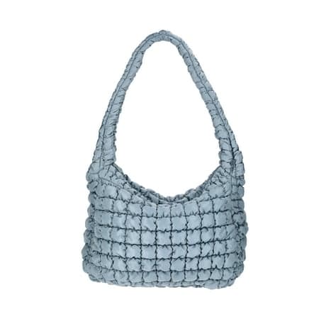 No Boundaries Women's Oversized Quilted Hobo Bag, Platinum