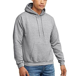 Stay Cozy in Hanes Men's EcoSmart Pullover Hooded Sweatshirt for $9.60