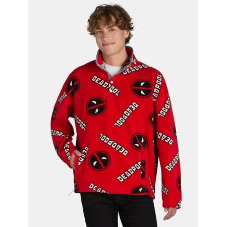 Deadpool 3 Men's and Big Men’s Microfleece Graphic Sweatshirt, Sizes XS-3XL