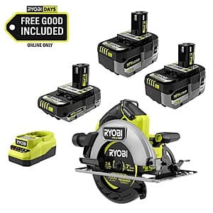 Ryobi ONE+ 18V HP Kit with Batteries, Charger, and Circular Saw