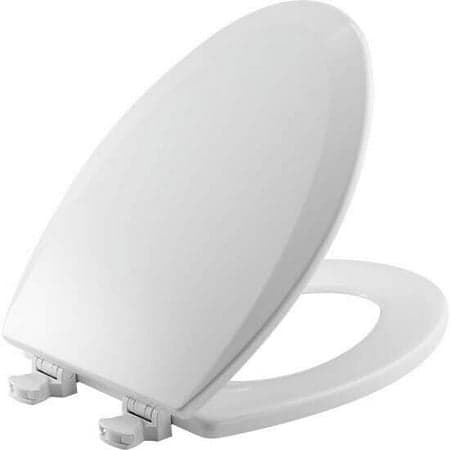 Bemis Residential Molded Wood Toilet Seat in White with Easy-Clean Hinges