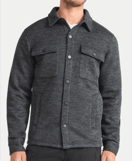 George Men's Knit Shacket with Microfleece Lining