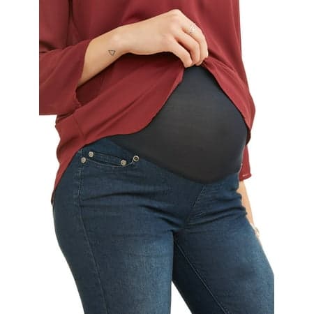Oh! Mamma Maternity Women's Straight Leg Jeans with Full Panel (Women's & Women's Plus)