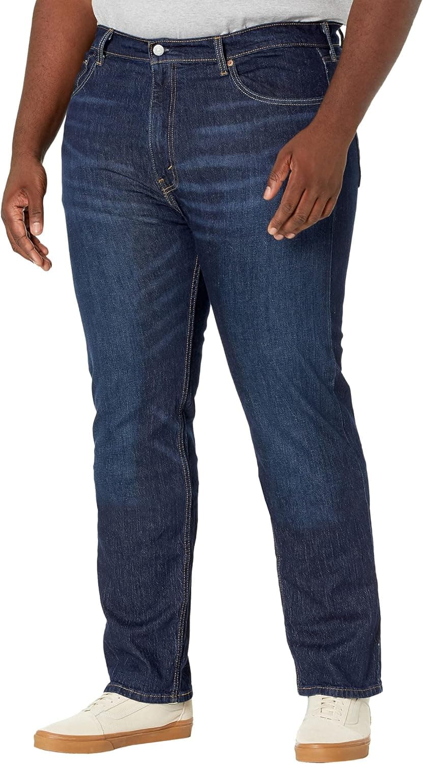 Levi's Men's 505 Regular Fit Jeans (Also Available in Big & Tall), Nail Loop Knot-Dark Indigo, 52W x 29L