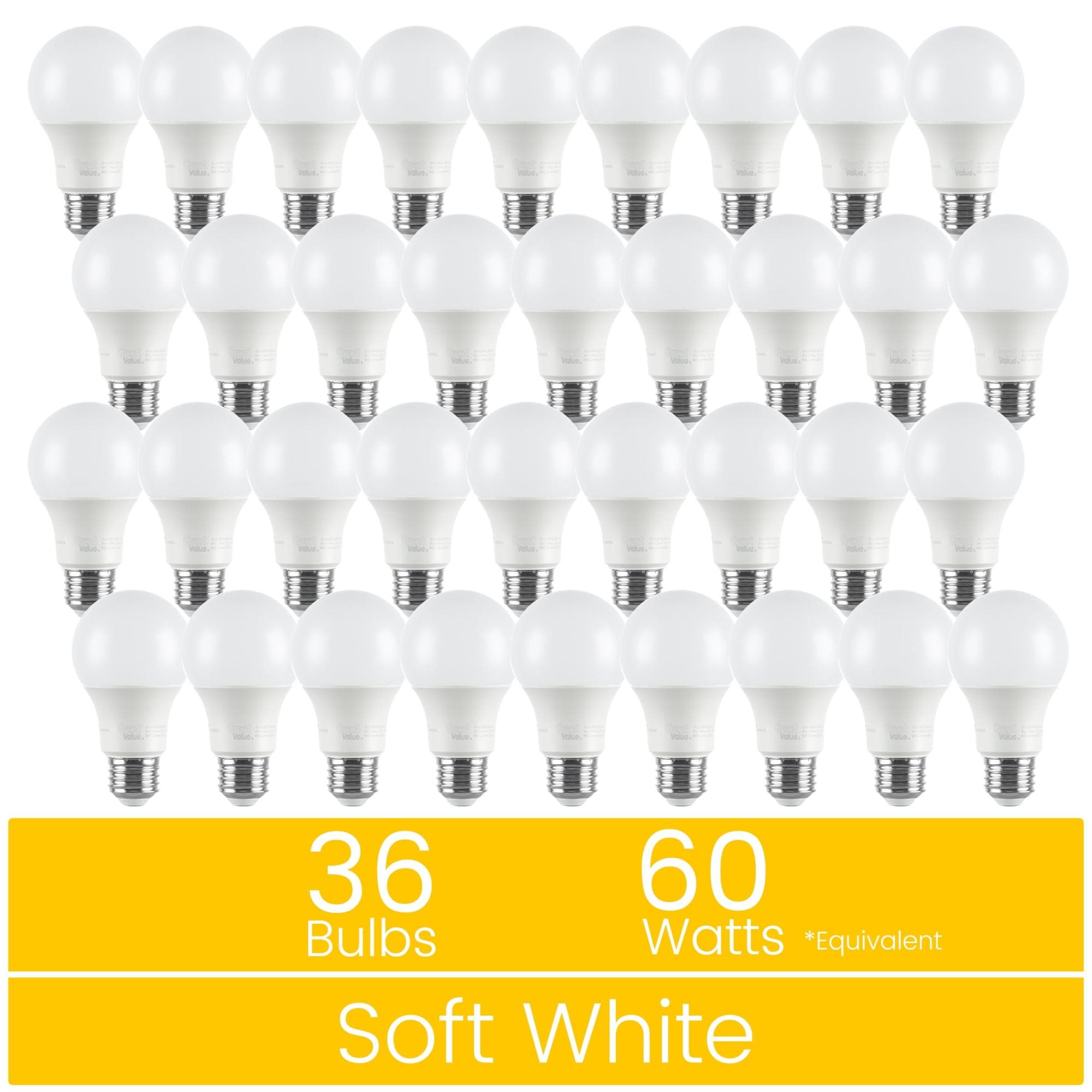 36-Pack Great Value Dimmable LED Light Bulbs at Walmart