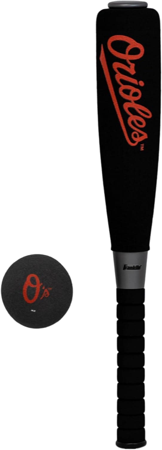 Franklin Sports Baltimore Orioles Foam Bat & Ball Set - Soft Jumbo Team Baseball Bat and Ball Team Logo - MLB Official Licensed Product