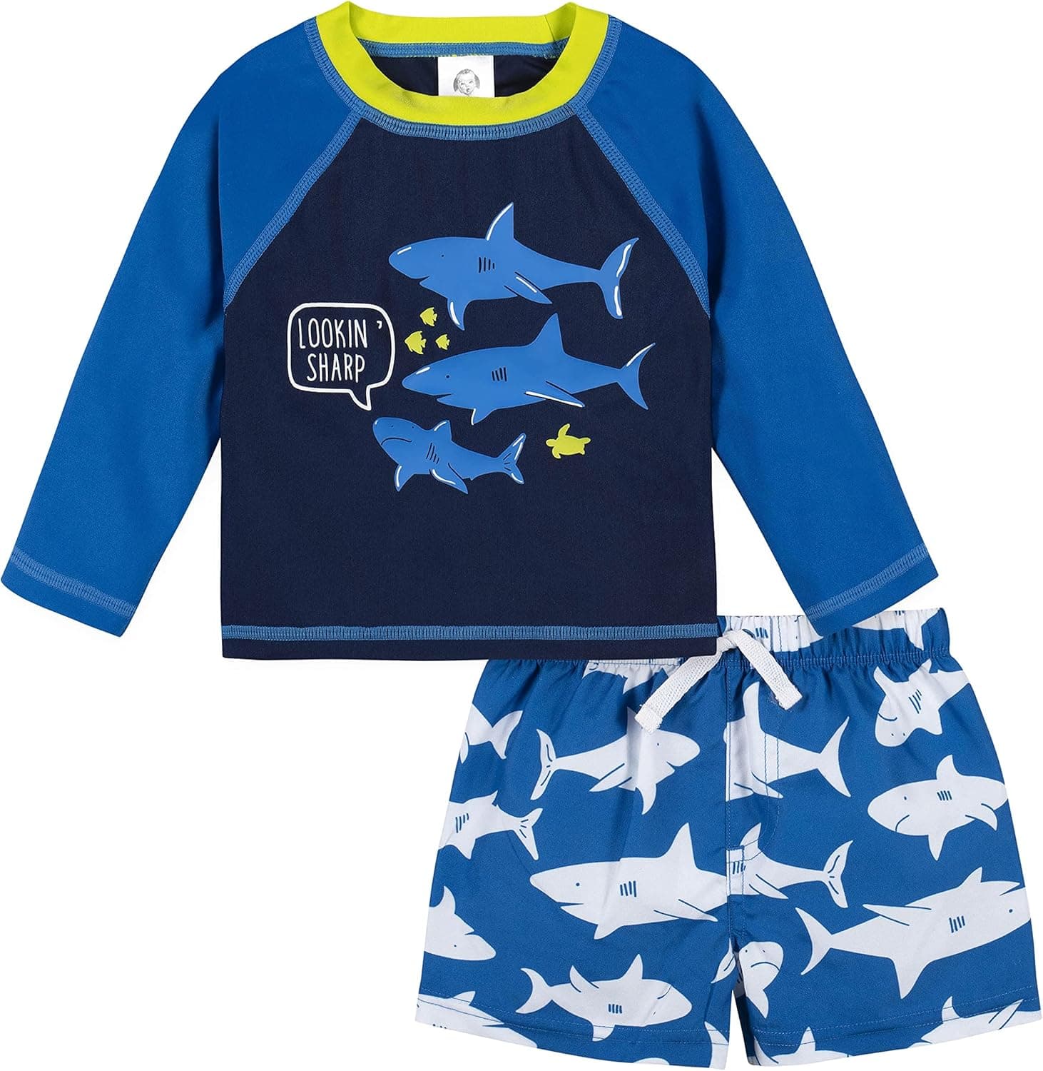Shark-Themed Rashguard Swim Set for Baby Boys