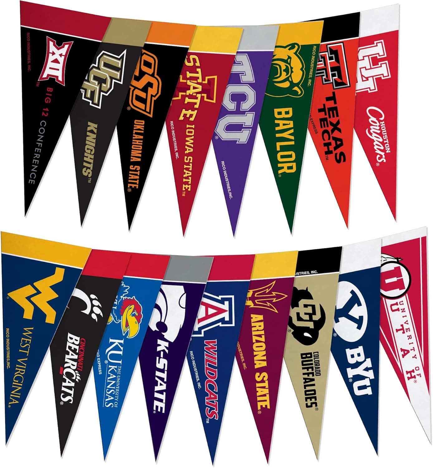 Cheer on Your Favorite NCAA Big 12 Teams with Felt Pennant Set