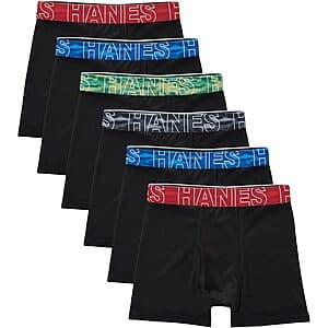 Hanes Boys' Big Performance Tween Boxer Briefs - 6-Pack for $10.50