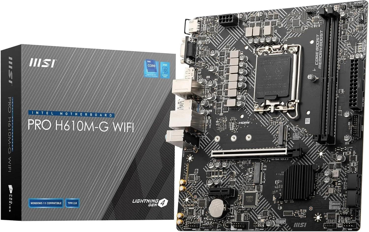 MSI PRO H610M-G Micro-ATX WiFi Motherboard