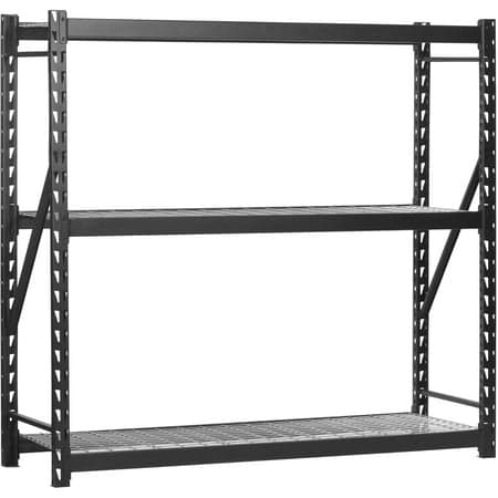 Muscle Rack 77"W x 24"D x 72"H 3-Tier Steel Welded Storage Rack, 4,500 lb. Total Capacity; Black