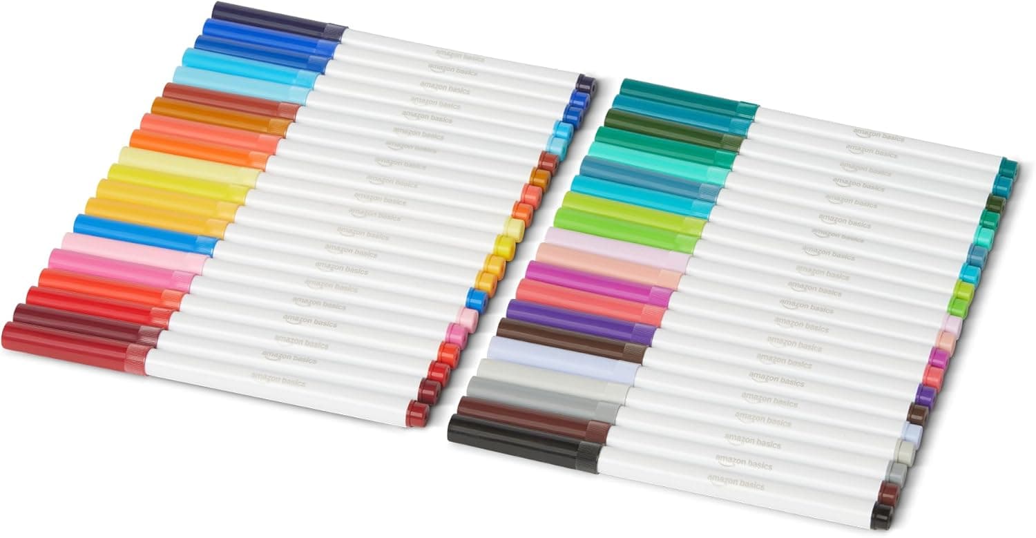 Vibrant Colors with Amazon Basics Washable Markers