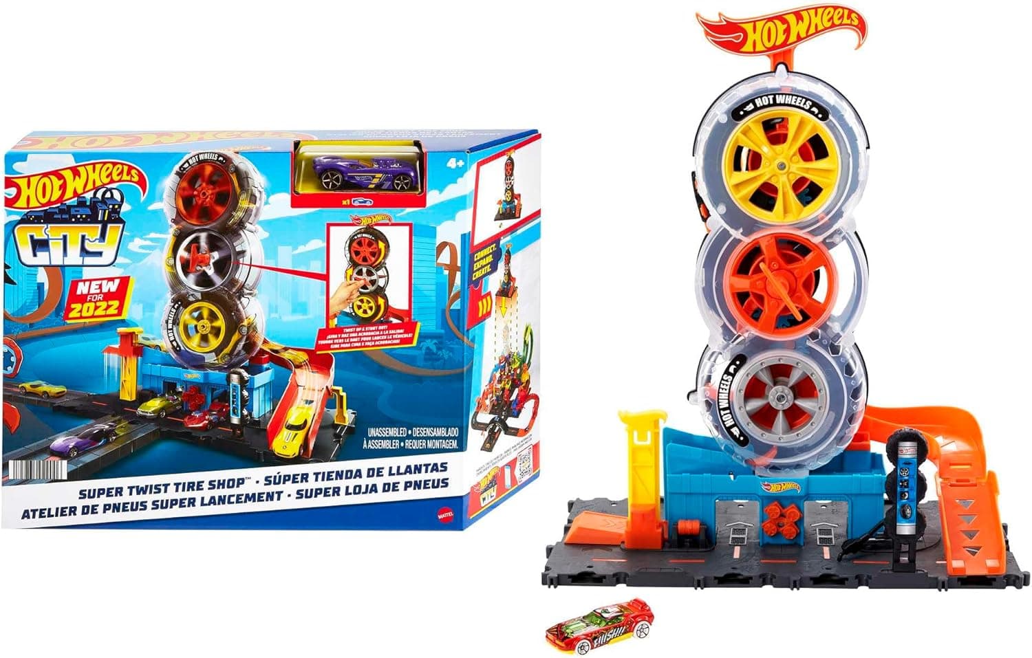Spin Tires and Zoom with Hot Wheels City Playset