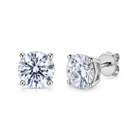 Sparkling Moissanite Stud Earrings, 80% Off