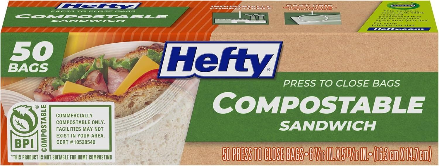 77% Off 50-Count Hefty Compostable Sandwich Bags