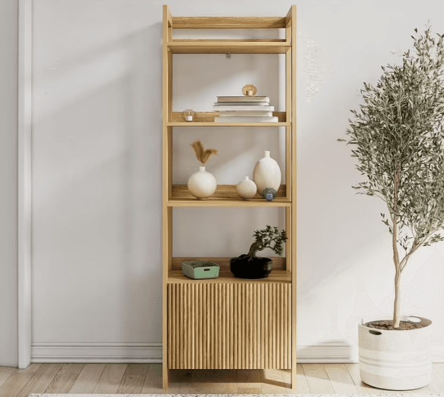 Mainstays 4-Shelf Reeded Bookcase with Drawer - 28% Off