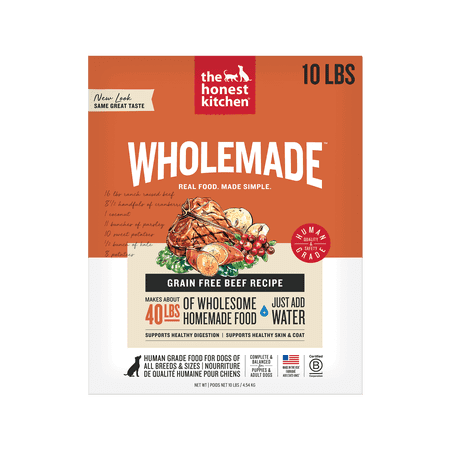 The Honest Kitchen Love: Natural Human Grade Dehydrated Dog Food, Grain Free Beef, 10 lbs (Makes 40 lbs)