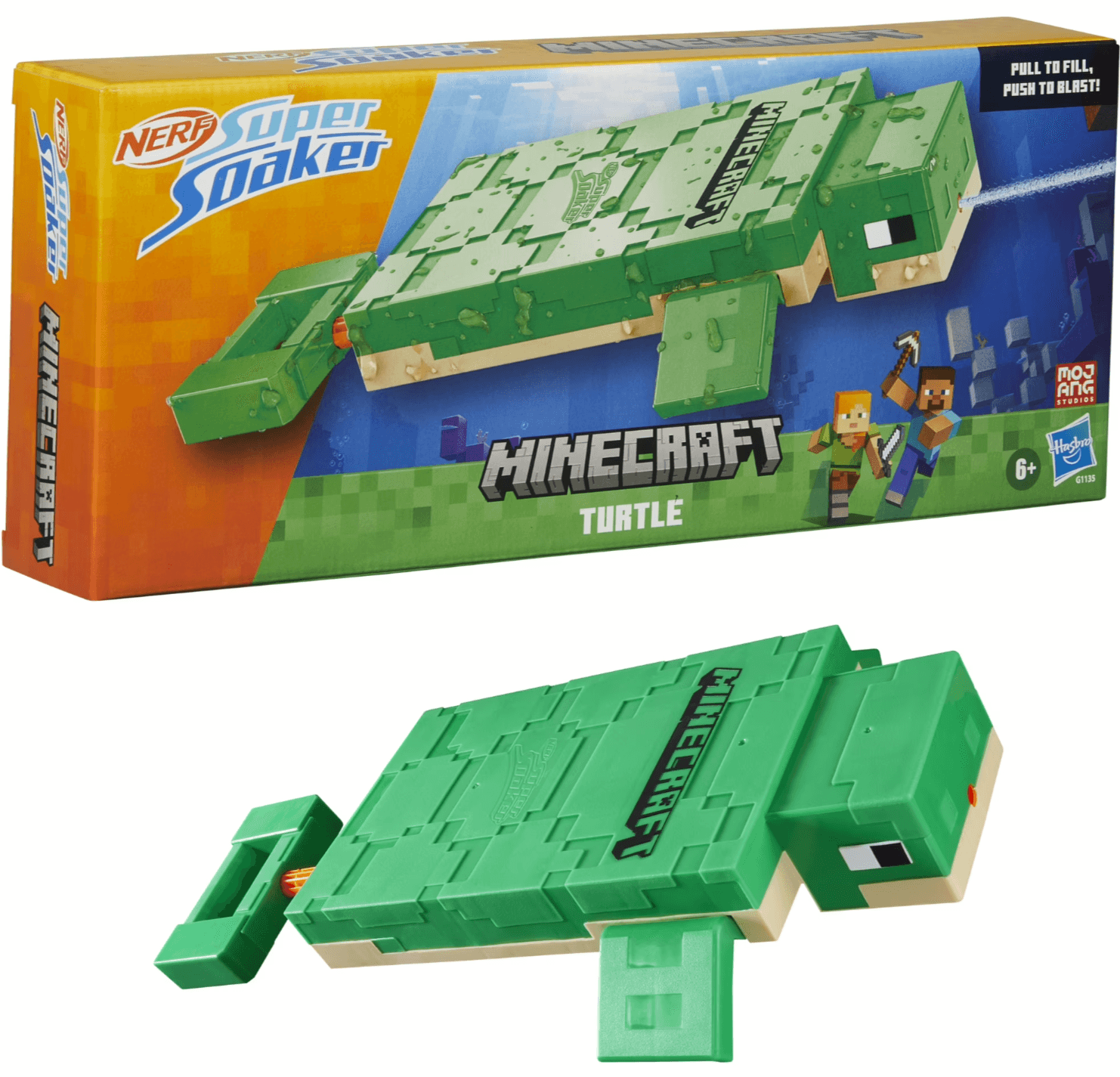 Soak Your Friends with the Nerf Minecraft Turtle Water Blaster