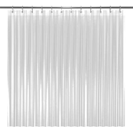 Liba PEVA 8G Heavy Weight Bathroom Curtain Shower Liners, Non-Toxic Fabric, Heavy-Duty Thickness, Waterproof, Clear, 72" W x 72" H