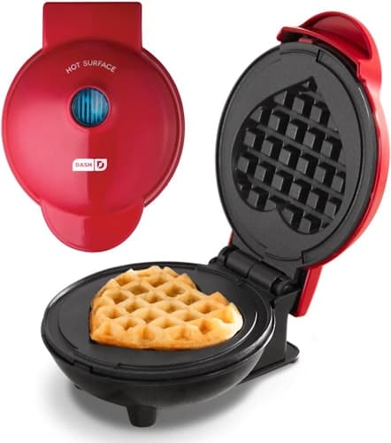 50% Off Dash Mini Heart Waffle Maker on Amazon