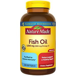 Nature Made Omega 3 Fish Oil Supplements - 230 Softgels for $9.20