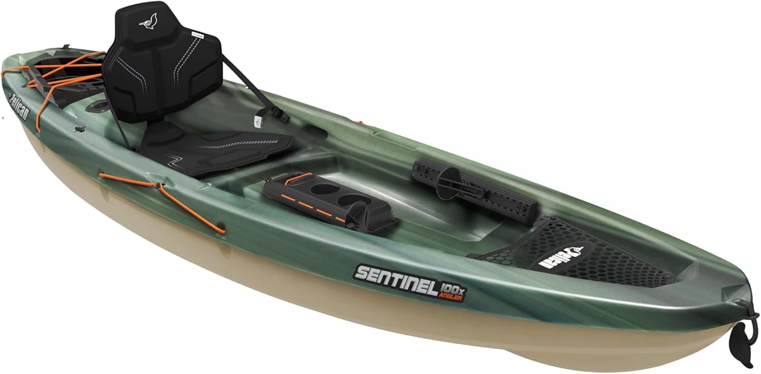 Pelican Sentinel 100X Angler Fishing Kayak - Lightweight, Sit-on-Top