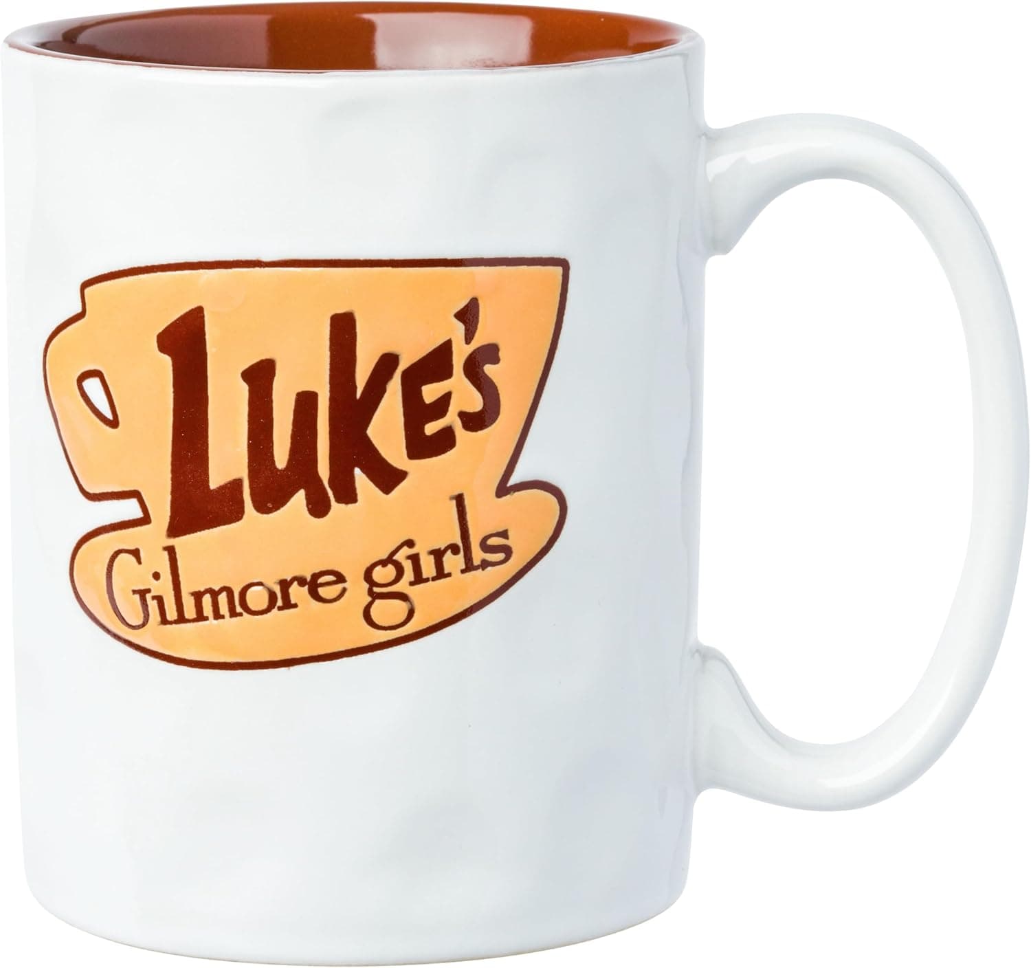 Silver Buffalo Gilmore Girls Wax Resist Ceramic Pottery Mug Featuring Luke's Logo, 17 Ounces
