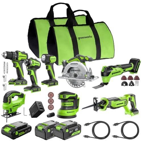 GREENWORKS 24V 8-Tool Combo Kit with Batteries and Charger