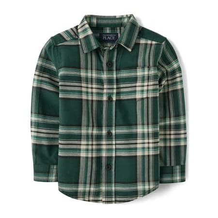 The Children's Place Baby & Toddler Boys Long Sleeve Plaid Oxford Button Up, Sizes 6M-5T