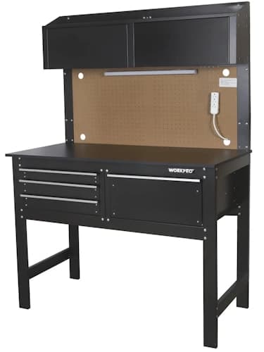 Versatile 2-in-1 Workbench & Storage Cabinet with Lighting